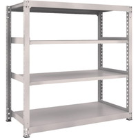 トラスコ中山 M3型中量棚 4段 単体 ネオグレー M35574 NG(ネオグレー) ステンレス棚 1台