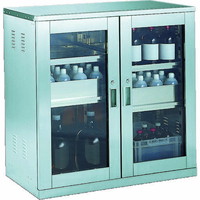 トラスコ中山 耐震薬品庫 ガラス両開型 SW (SUS304) 研究室用器具保管庫 1台