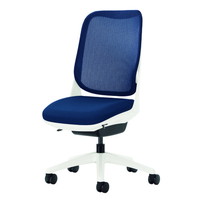 ライオン事務器 オフィスチェア RIDE(ライド) ホワイトフレーム 肘置きなし ホワイト脚