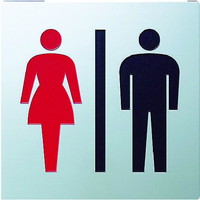 ヒカリ ステンレスサイン 男女マーク70×70×0.8mm KS7783 サインプレート 1枚