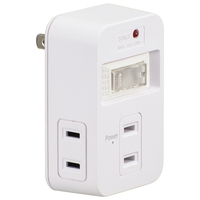 オーム電機 発煙ガードタップ3口 HS3 HSTMP3HS3W 2ピン電源タップ(24個口) 1個