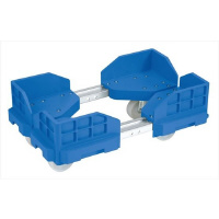 サカエ 伸縮式樹脂台車(スタッキング・連結仕様) SCR4440NB 樹脂製平台車 1台