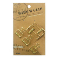 ベロス 小 ワイヤーWクリップ 5個入 ゴールド WDCP35GD 1袋(5枚入)