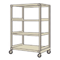 サカエ 中量キャスターラックMKW型(ゴム車・オール自在キャスター) 耐荷重(棚1段当り):150kg 幅1800奥行900高さ1376mm 移動式 1台 MKW8764G(お客様組立て)