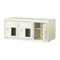 サカエ 扉付 シューズボックス 鍵付 BST3(幅776×奥行350×高さ332mm・セミホワイト) BST31HMXK 1台 BST31HMXK(完成品)