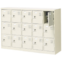 サカエ 扉付 シューズボックス 鍵付 BST5(幅1280×奥行350×高さ906mm・セミホワイト) BST53HKN 1台 BST53HKN(完成品)