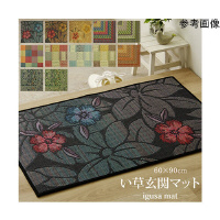 アズワン 玄関マット 室内 おしゃれ 国産い草 『Fカラフルブロック』