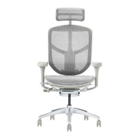 エルゴヒューマン エルゴヒューマン エンジョイ2(ENJOY2) ハイタイプ オフィスチェア HAMGFWH グレーフレーム ホワイト 1台 【メーカー直送/軒先もしくは車上渡し】