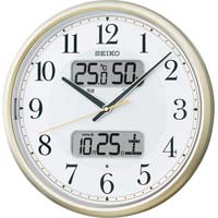セイコーウオッチ 電波掛時計 KX384 薄金色パール 直径350×52mm 1台 KX384S 壁掛時計(電波対応)