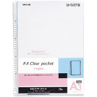 リヒトラブ クリヤーブックルポ用リフィルA3タテ42穴 グレーN1478グレ 1パック(10枚入)