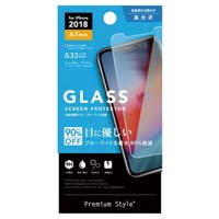PGA iPhoneXR用液晶保護ガラス 青色光90%低減 1枚 PG18YGL05 液晶保護フィルム